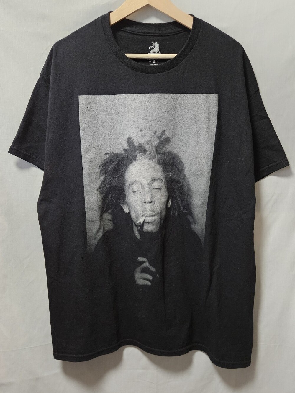 Zion Rootswear Black Tee with Bob Marley Graphic sz XL